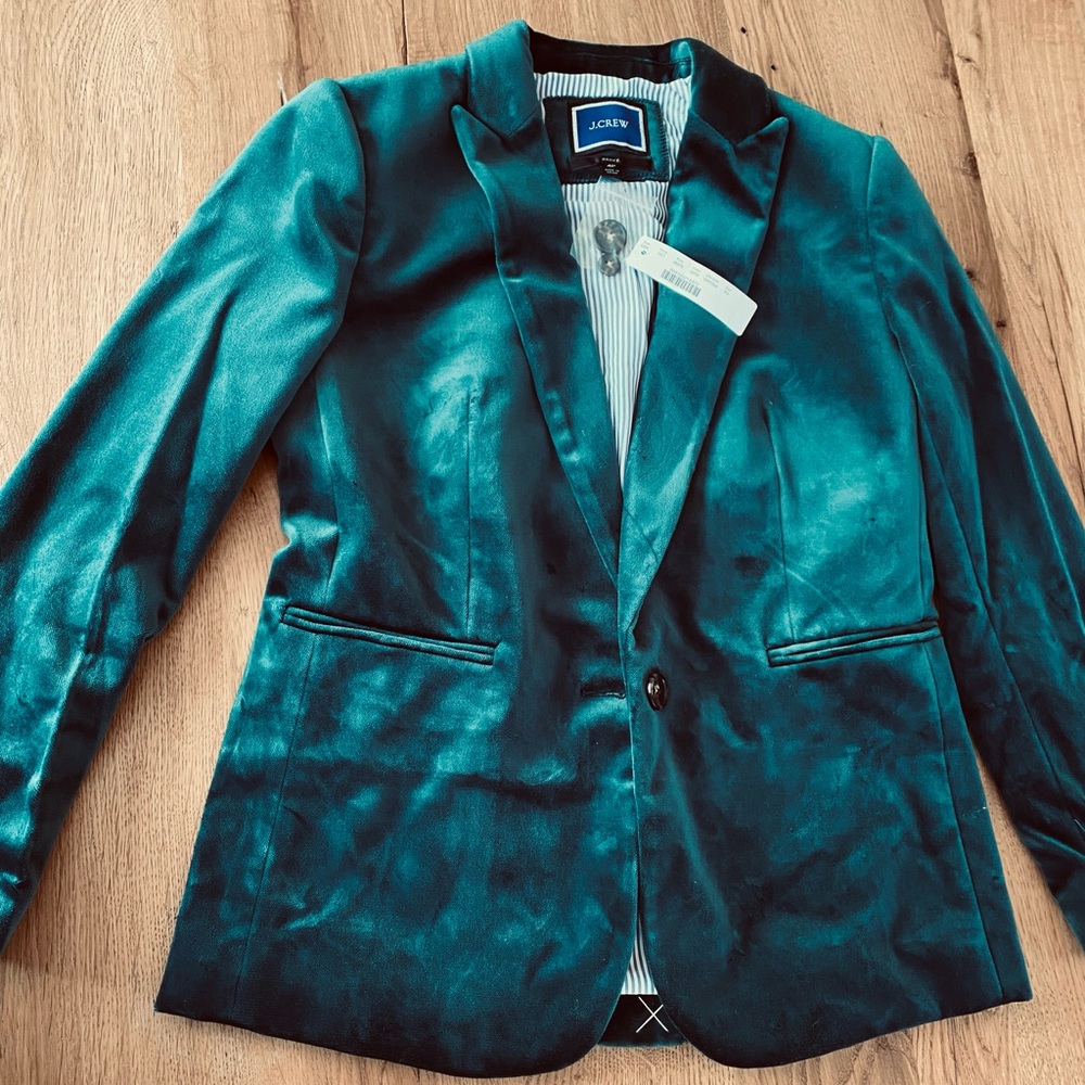 NWT JCrew Parke blazer in velvet Old Forest 4P